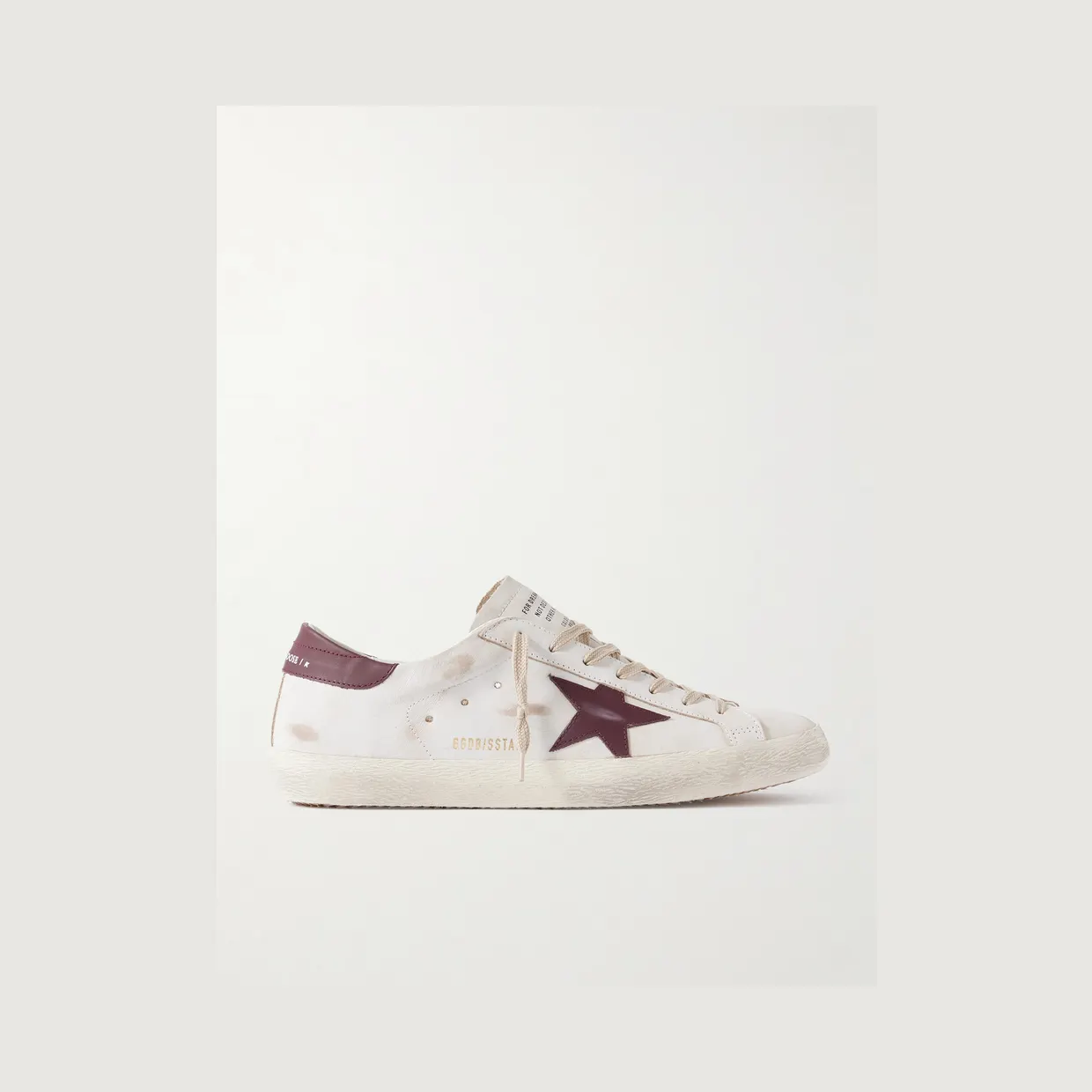 Golden Goose Super-Star Distressed Leather Sneakers White (GMF00101.F008114)