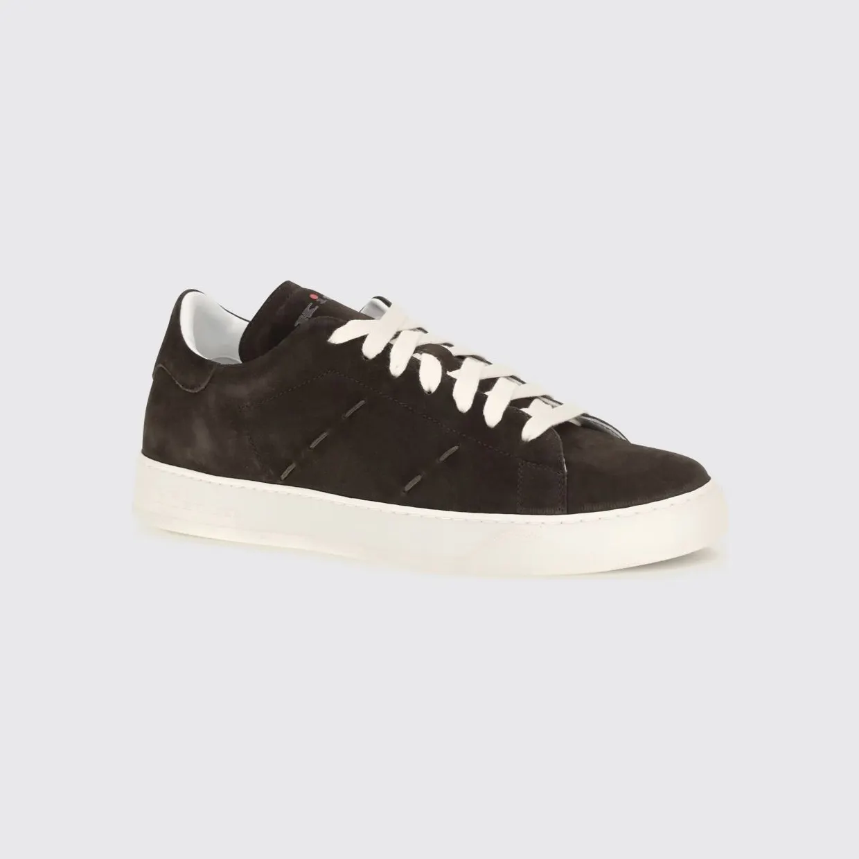 Kiton Low-Top Suede Calfskin Sneakers with Elasticated Ankle Dark (USSA421N0151603TESTAMORO)