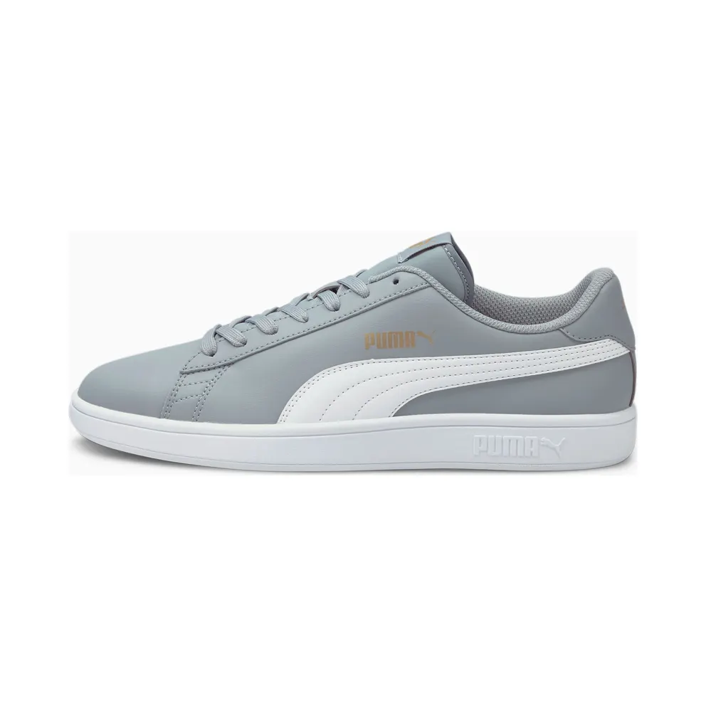Puma Smash v2 leren Grey/White/Gold (36521528)