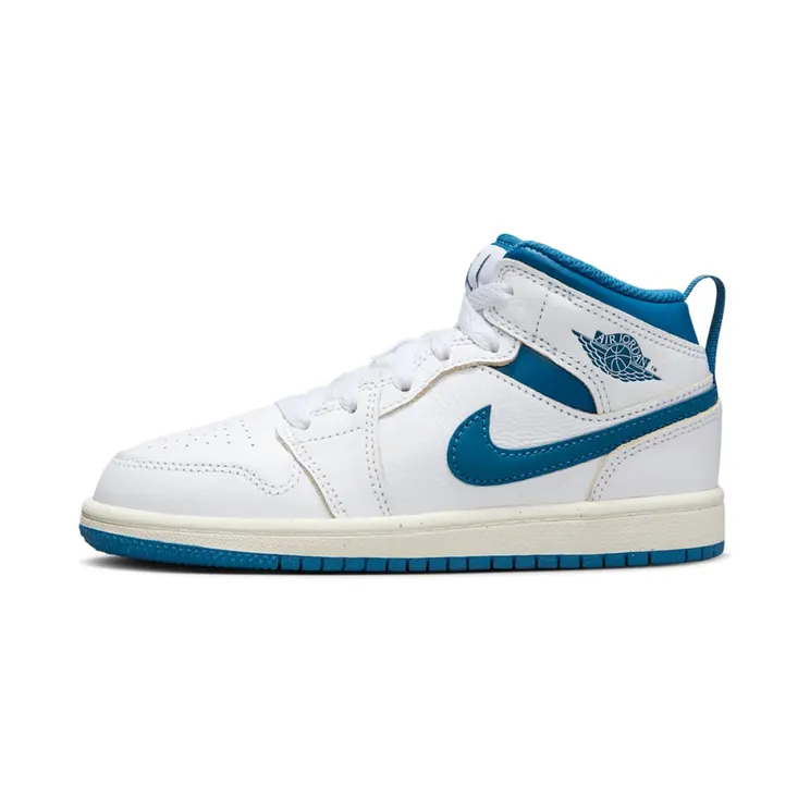 Air Jordan 1 Mid SE PS “White / Sail / Industrial Blue” (FN7493-141)