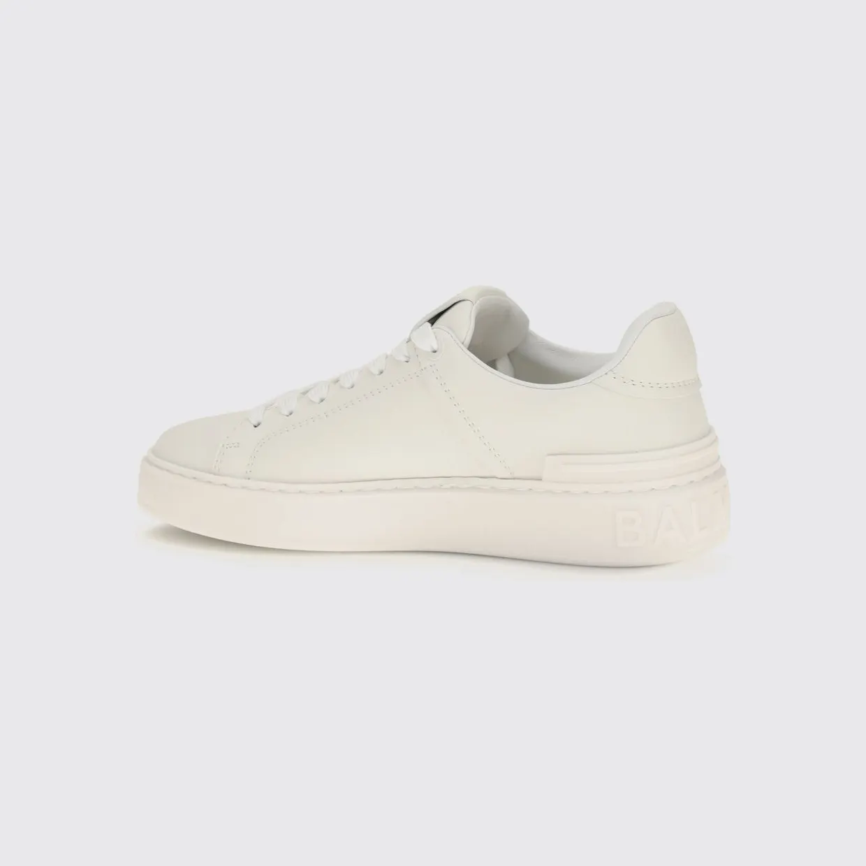 Balmain B-Court Smooth Leather Sneakers with Printed Logo White (HN1VI690LVTR0FA) (2)