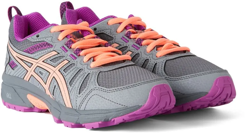 ASICS Kids Grey & Pink Gel-Venture 7 GS 020 Metropolis/Black (1014A072)