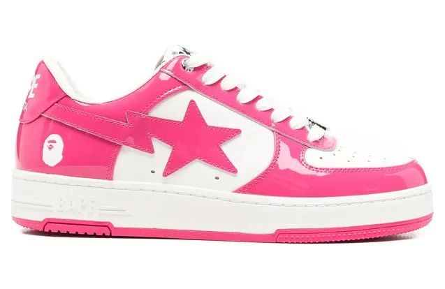 A Bathing Ape Bape Sta Patent-leather “Pink/White” (001FWM301301M PINK)