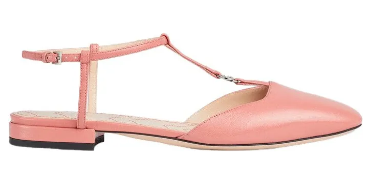 Gucci Double G Ballet Flats Pink Leather (754136 BKO00 6701)