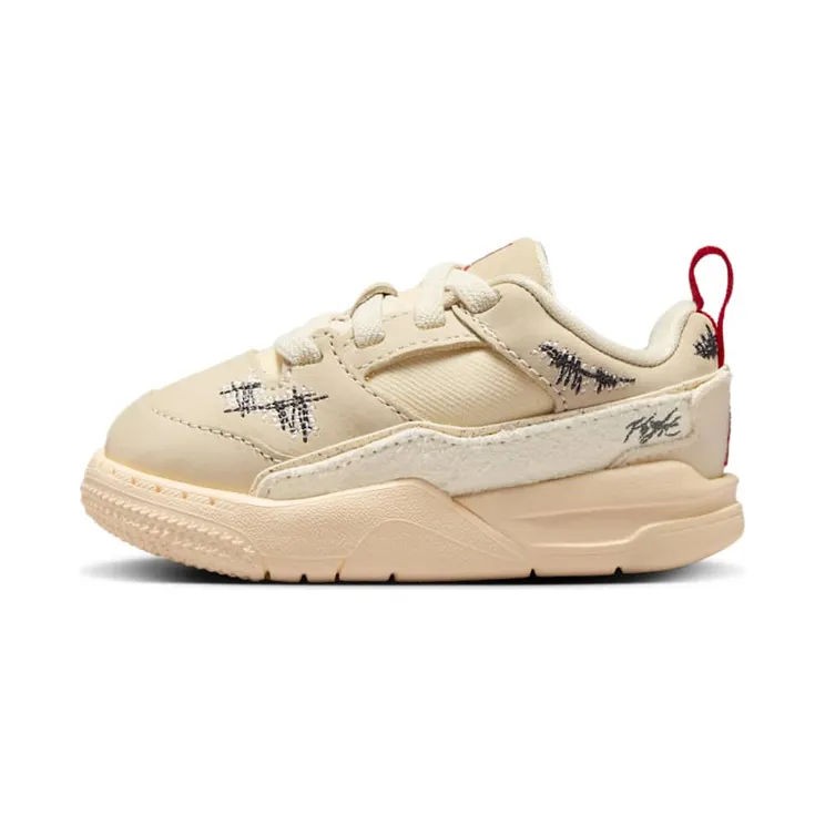 Jordan Flight Court Who Decides War “Coconut Milk / Muslin / Off-Noir / Varsity Red” (HQ2959-100)