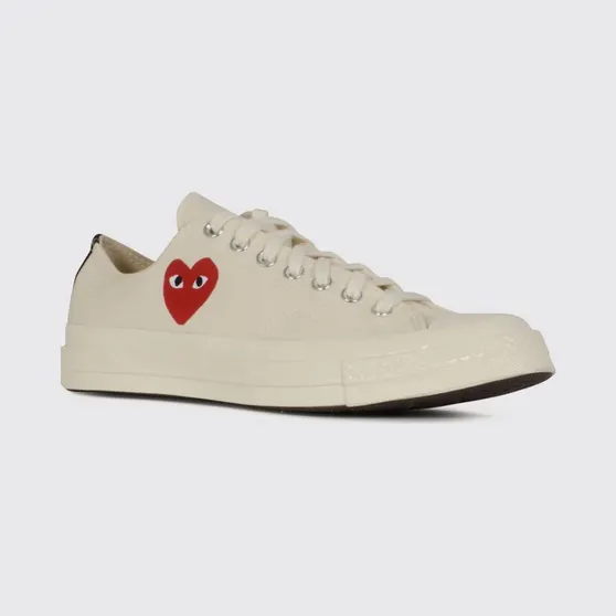 Converse COMME DES GARÇONS PLAY X CONVERSE Canvas Sneakers Beige (K1280012)