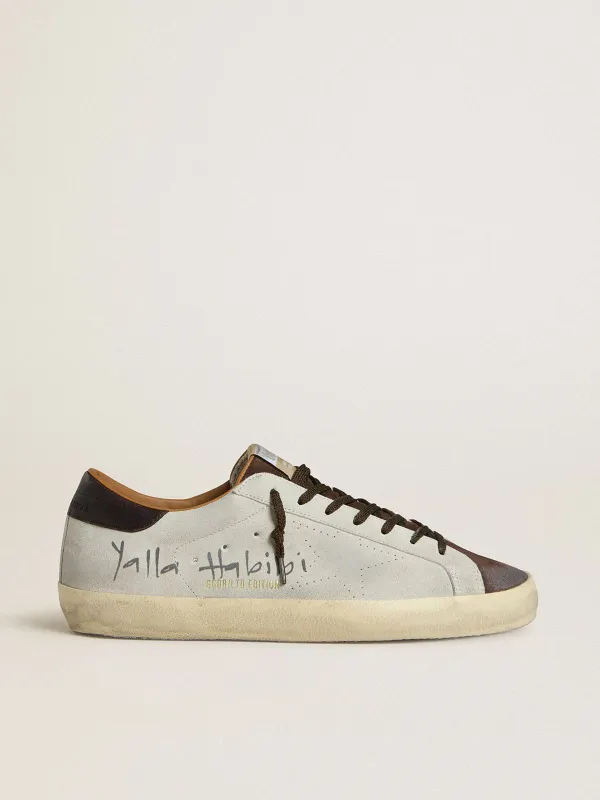 Golden Goose Super-Star Ltd In Gray Suede With Perforated Star And Ebony Suede Tongue (GMF01012.F007873.60642)