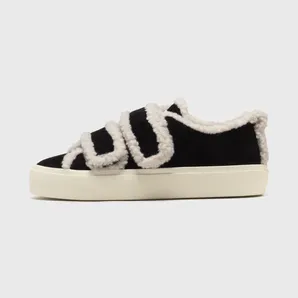 INUIKII SHEARLING LOW VELCRO Black