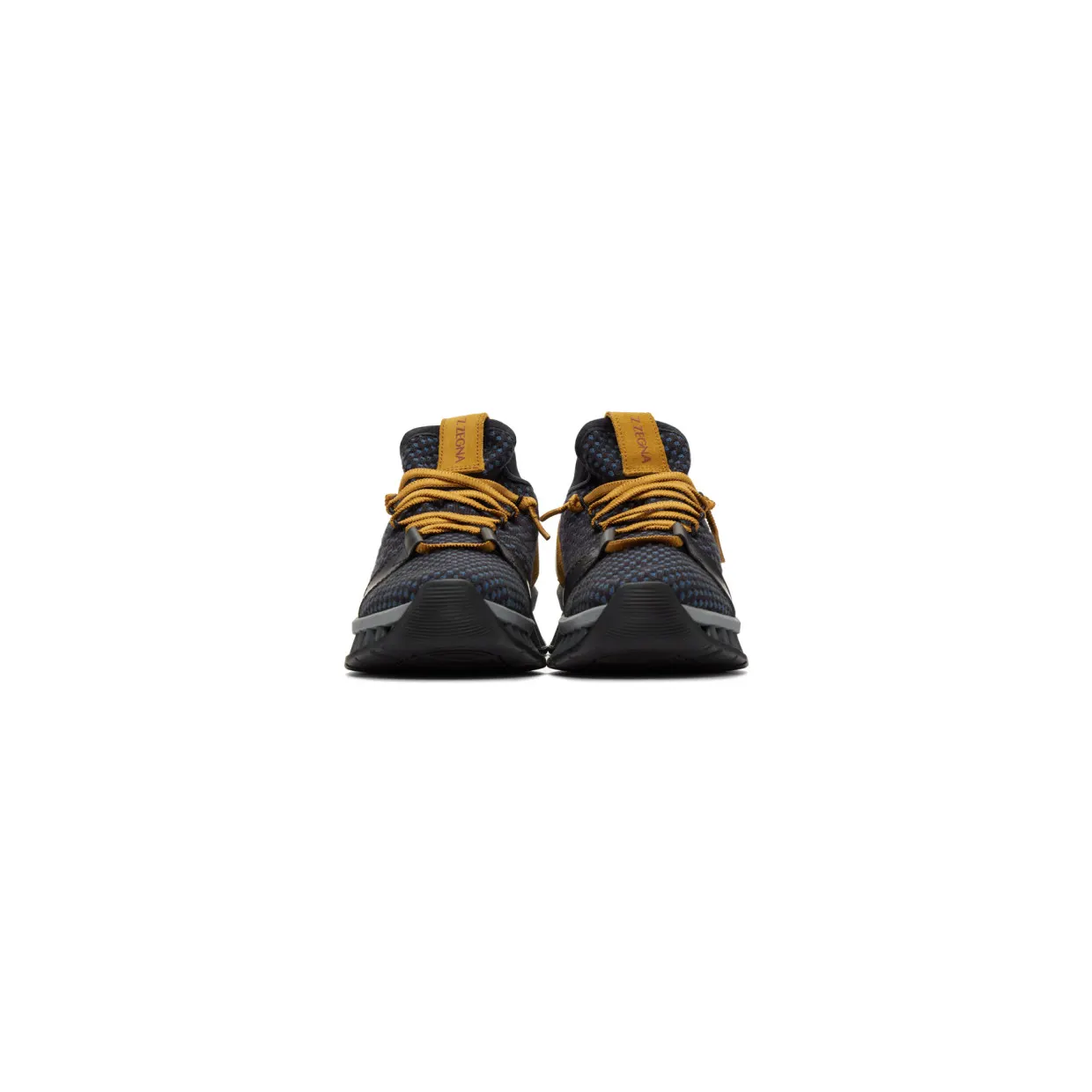 Z Zegna Navy and Tan TechMerino A-Maze Sneakers (LHTGS A4308X) (2)
