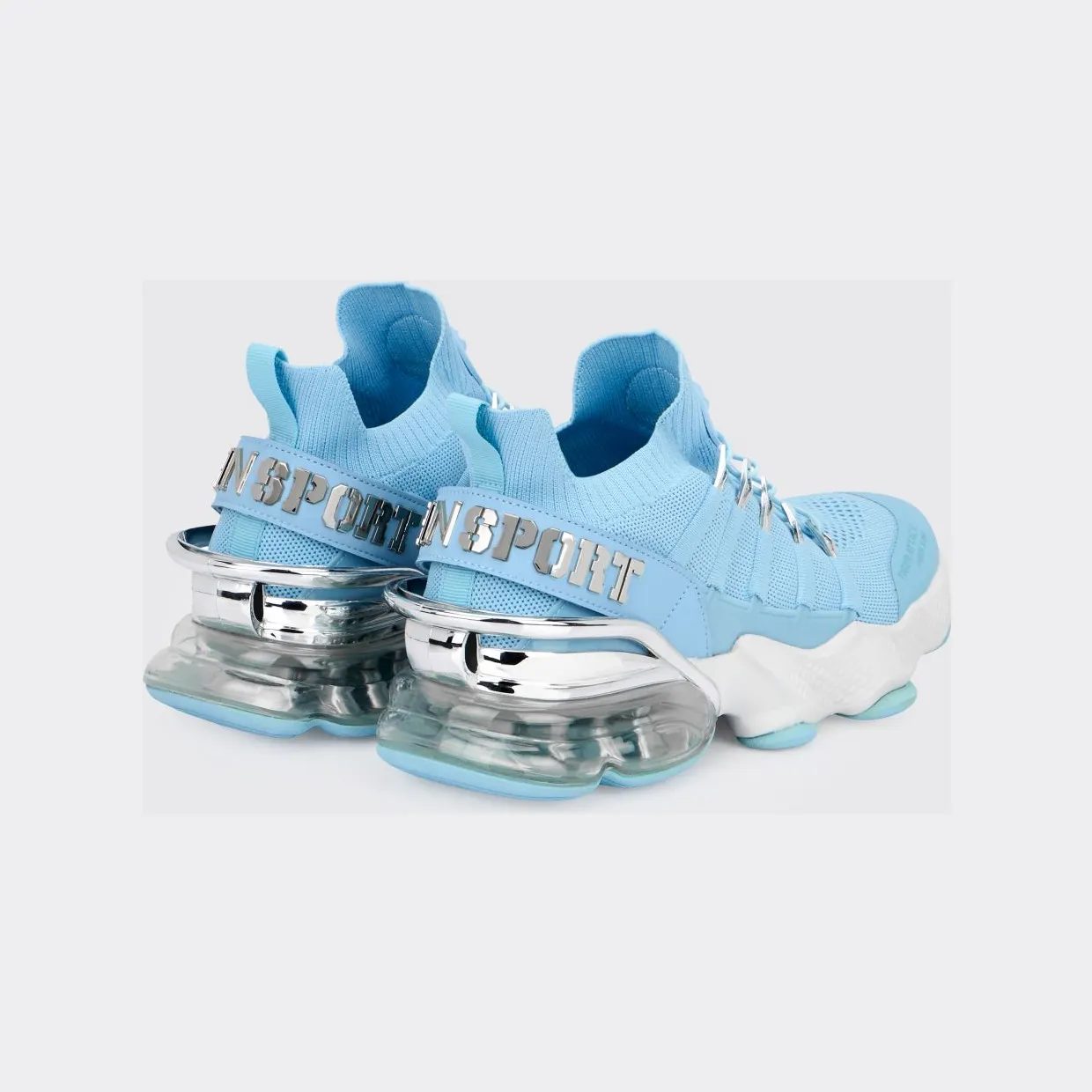 Plein Sport Mesh and Rubber Sneakers Turquoise (SAESUSC0518STE003N07) (2)