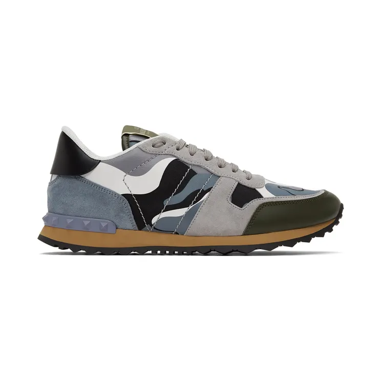 Valentino Garavani Grey Camo Rockrunner Sneakers (WY2S0723TCC)