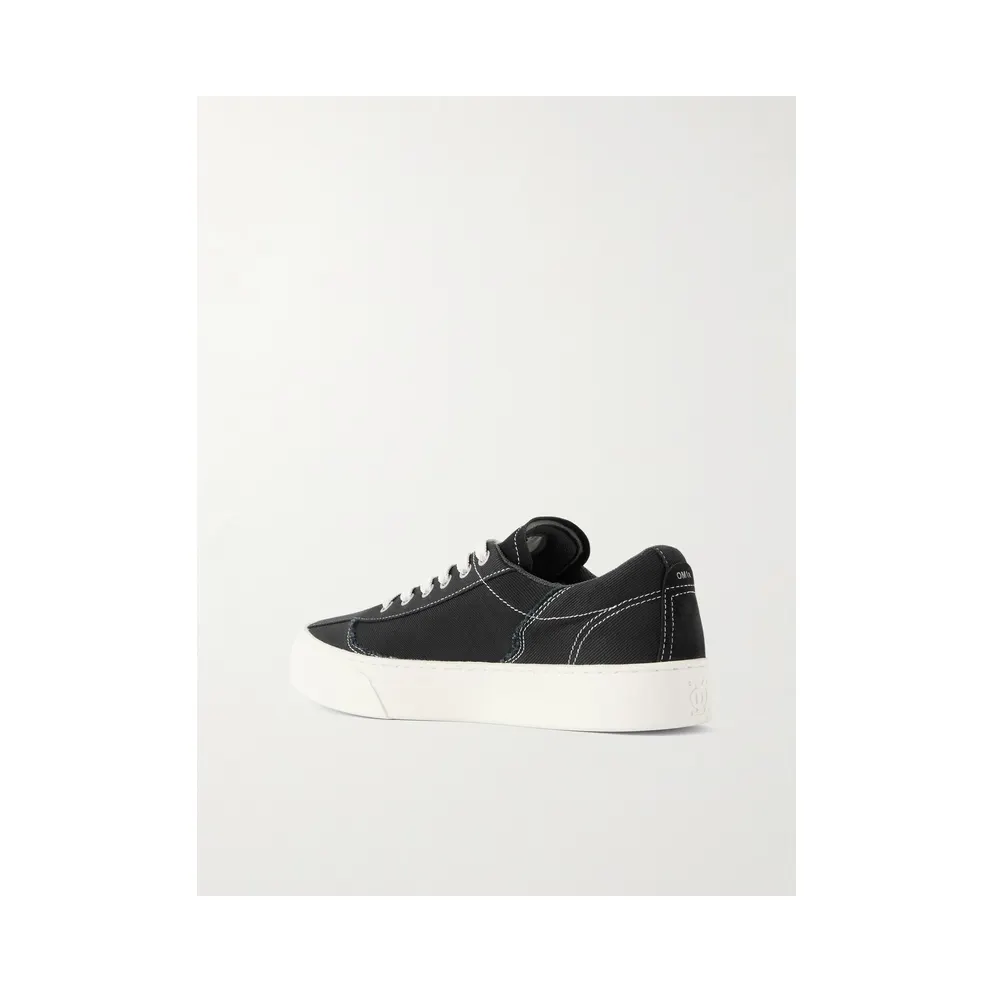 Omni Dellow Leather-Trimmed Distressed Drill Black (OM01012)
