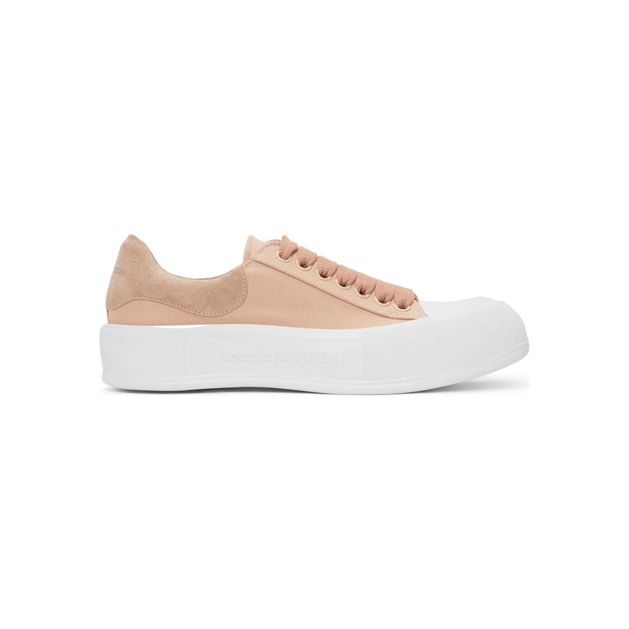Alexander McQueen Pink Deck Lace Plimsoll Sneakers (654593W4PQ1)
