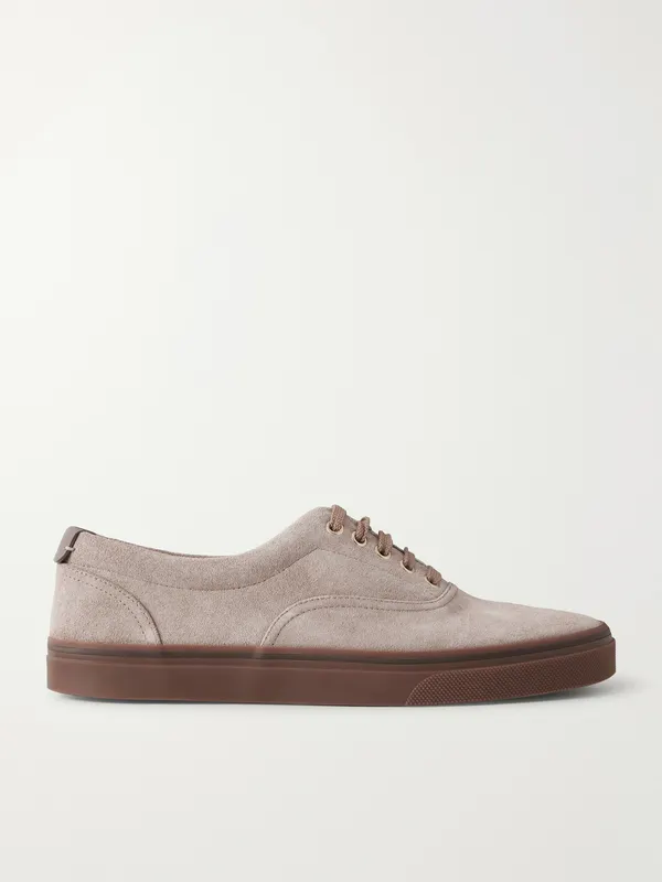 Brunello Cucinelli Suede Sneakers Taupe (MZUEIVZ354)