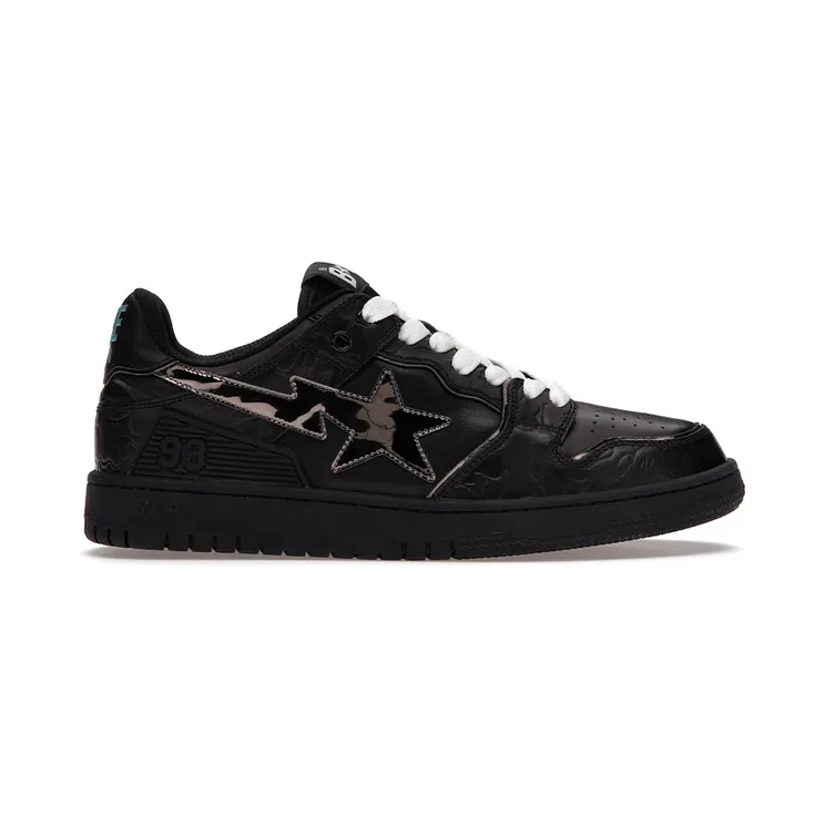 A Bathing Ape Bape SK8 Sta Black Silver (001FWH801012_BLK_A)