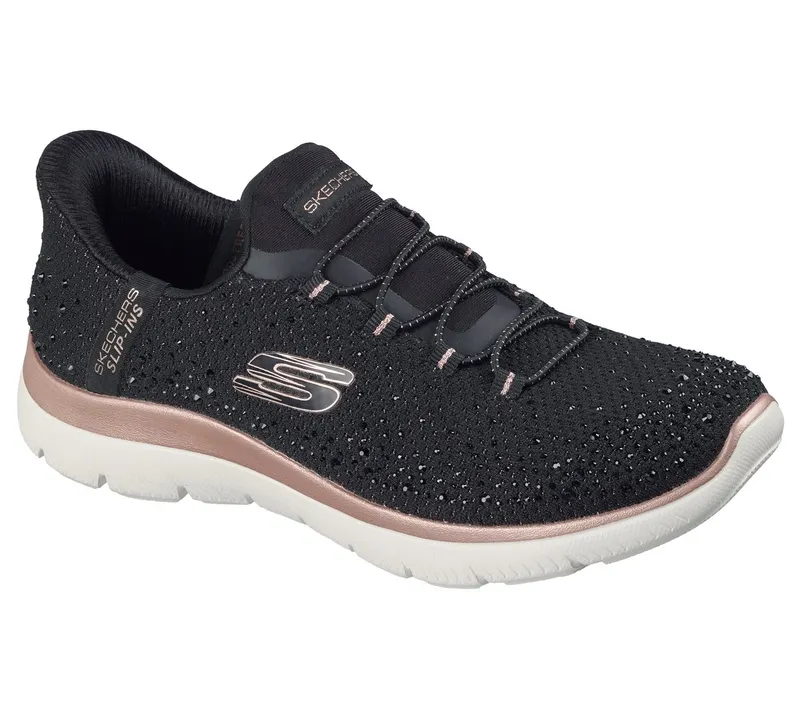 Skechers Slip-ins: Summits – Brilliant Shine Sneaker Black/Roos Gold