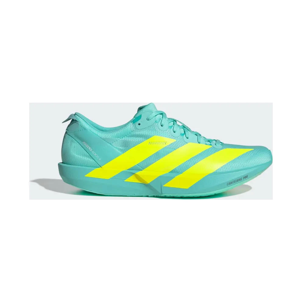 Adidas Adizero Adios 9 Laufschuhe Flash Aqua / Lucid Lemon / Zero Metalic (JH5243)