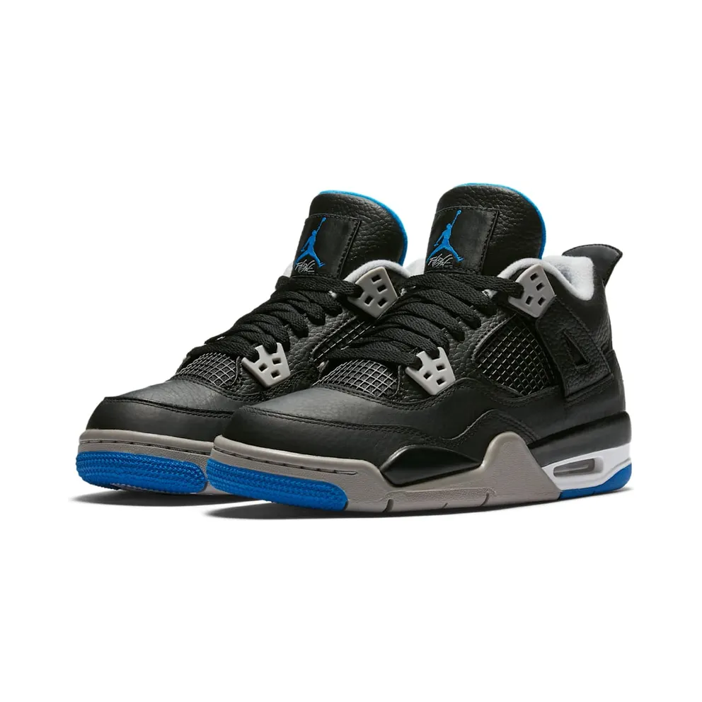 Jordan 4 Retro Motorsports Alternate (GS) Black/Soar-Matte Silver (408452-006)