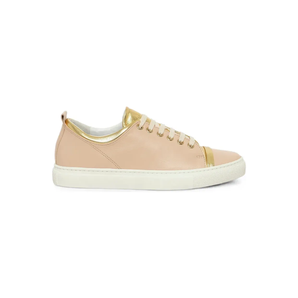 Lanvin metallic-trim lace-up sneakers – Beige (SKPK00EXEN)