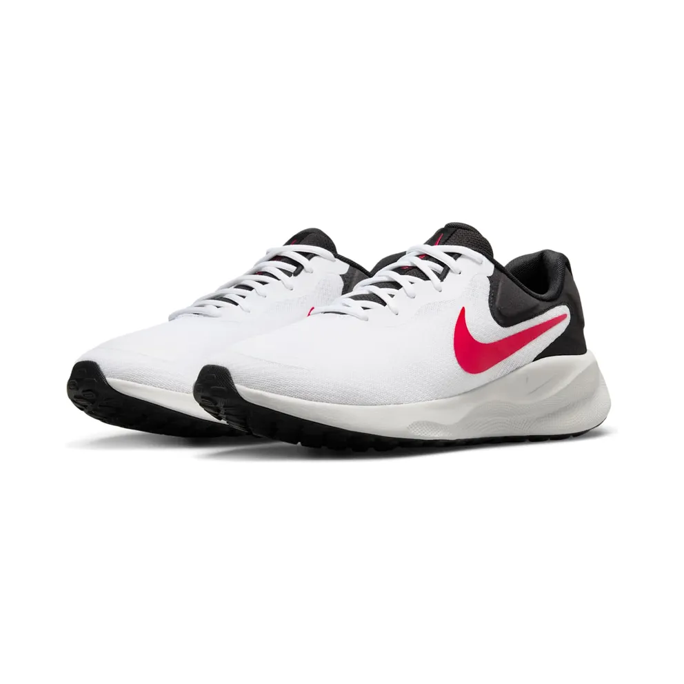 Nike Revolution 7 White Black Photon Dust Fire Red (FB2207-102)