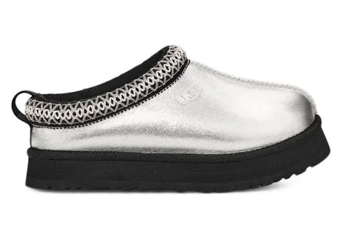 UGG Tazz Leather Slipper Silver Metallic (1143777K-SLVM)