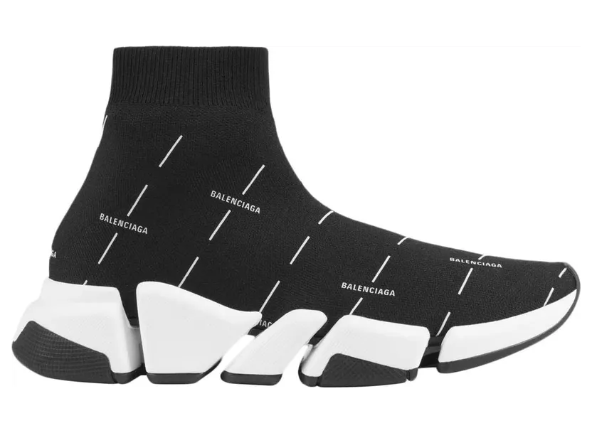 Balenciaga Speed 2.0 Black White Logo (645421W2DBT1090)