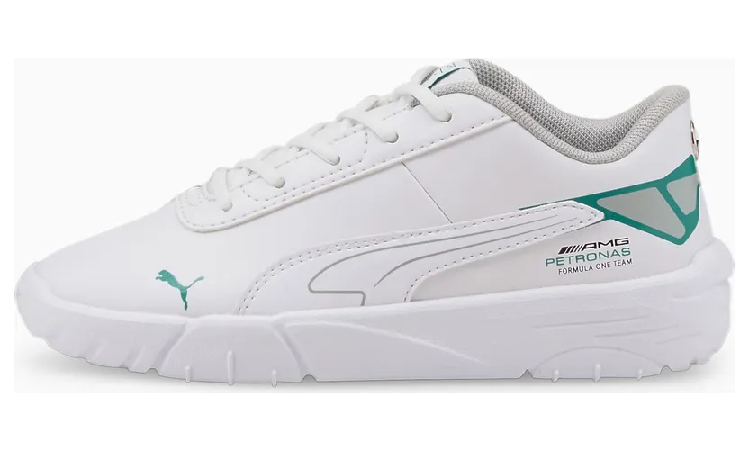 Puma Mercedes F1 Drift Cat Delta V Kinder Motorsportschuhe Weiß/Grün (306921-03)