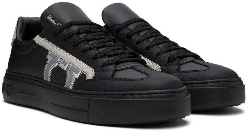 Salvatore Ferragamo Black Gancini Sneakers (753141 02B726041)