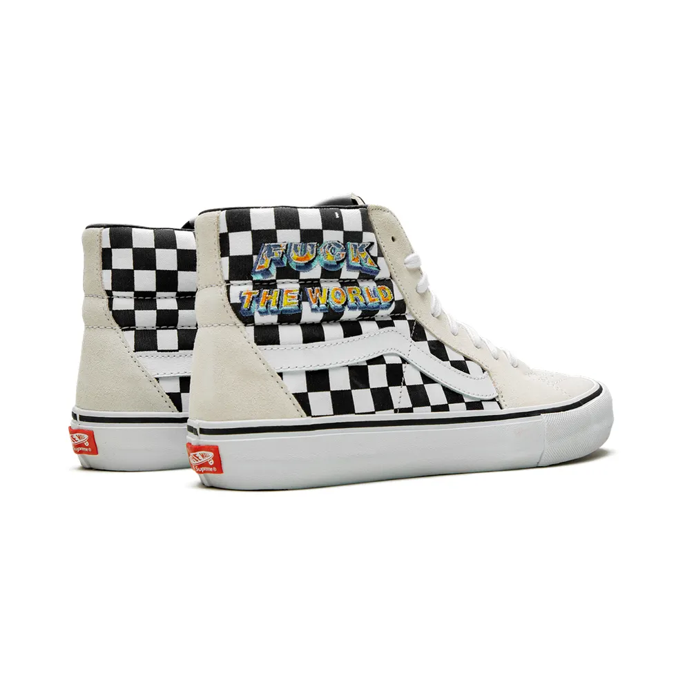 Vans Sk8-Hi Pro “Supreme – F*ck the World – Checker” (VN0A45JDSY4)