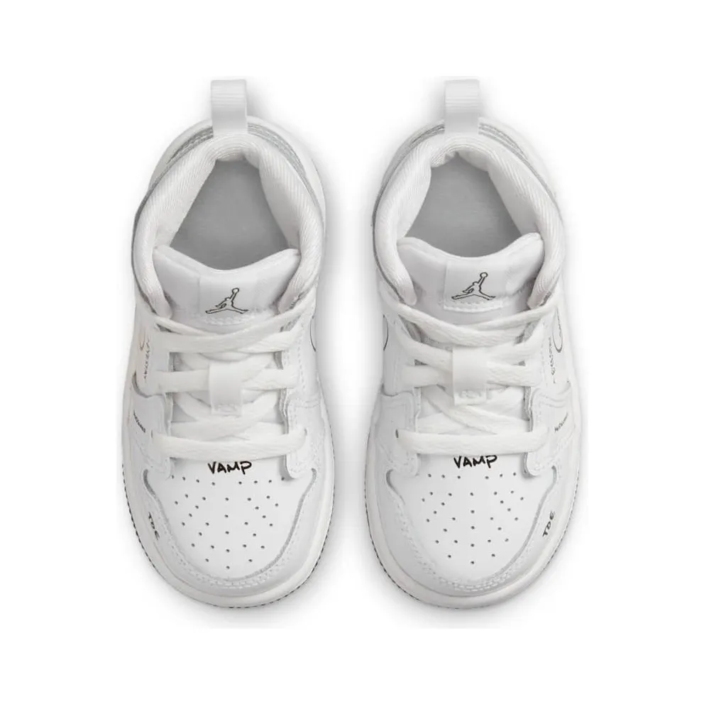 Jordan 1 Mid Schematic “White / Black” (DQ1865-100)