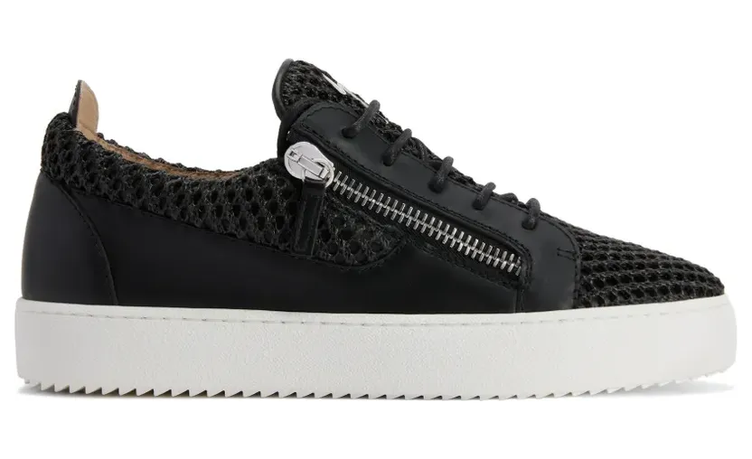 Giuseppe Zanotti Frankie Sneakers mit gehäkeltem Einsatz – Schwarz (RM60025003)
