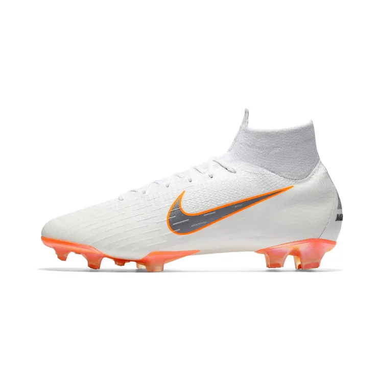 Nike Mercurial Superfly 6 Elite FG “White / Total Orange / Chrome” (AH7365-107)