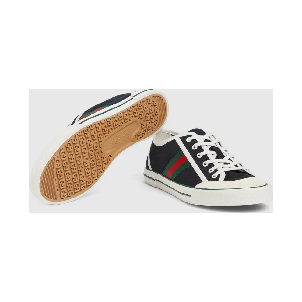 Gucci Tennis 1977 Cotton Canvas Sneakers Black (854436FAFS41090)