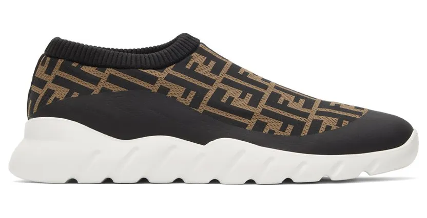 Fendi Brown & Black ‘Forever Fendi’ Low-Top F17ML TABAC (7E1254 A7MN)