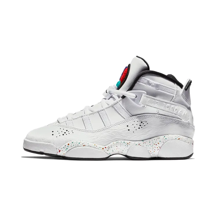 Jordan 6 Rings’Confetti’ GS White/Black-Canyon Gold-University Red (323419-100)