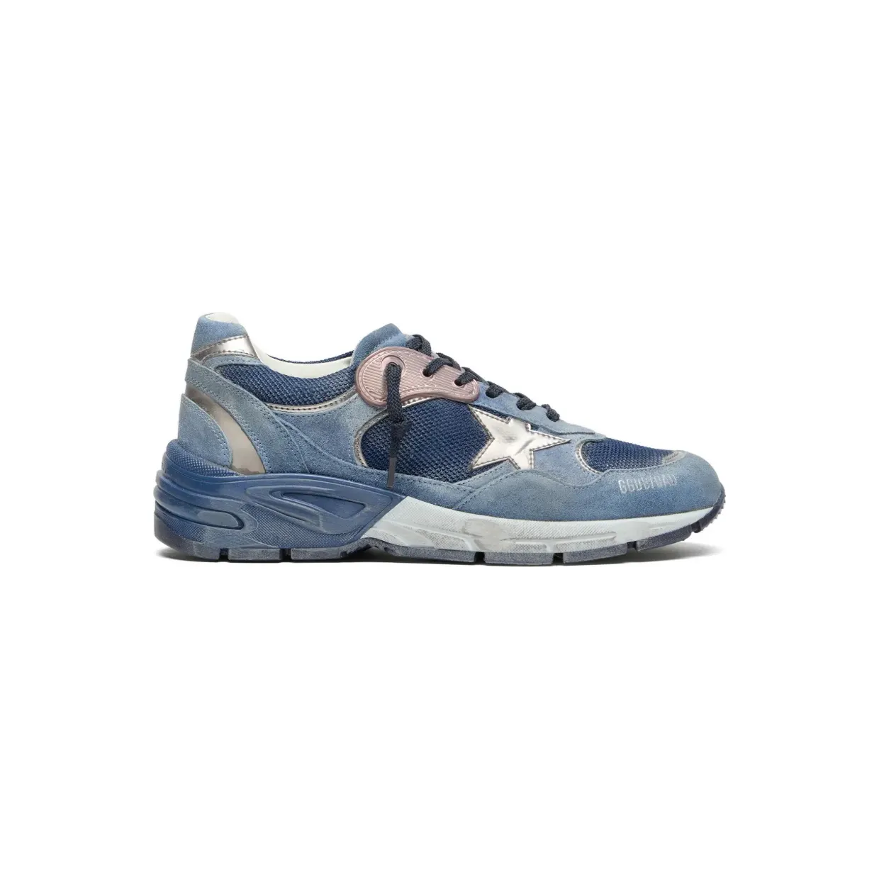 Golden Goose Dad-Star aus Wildleder mit Lederstern “Blue” (GMF00884F008876)