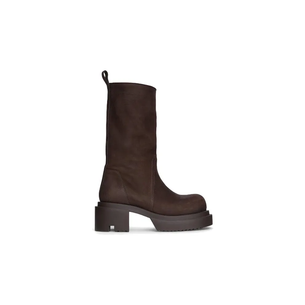 Rick Owens Concordians Calf Pull On Bogun Boot Brown (RU02E1838 LWN 04)