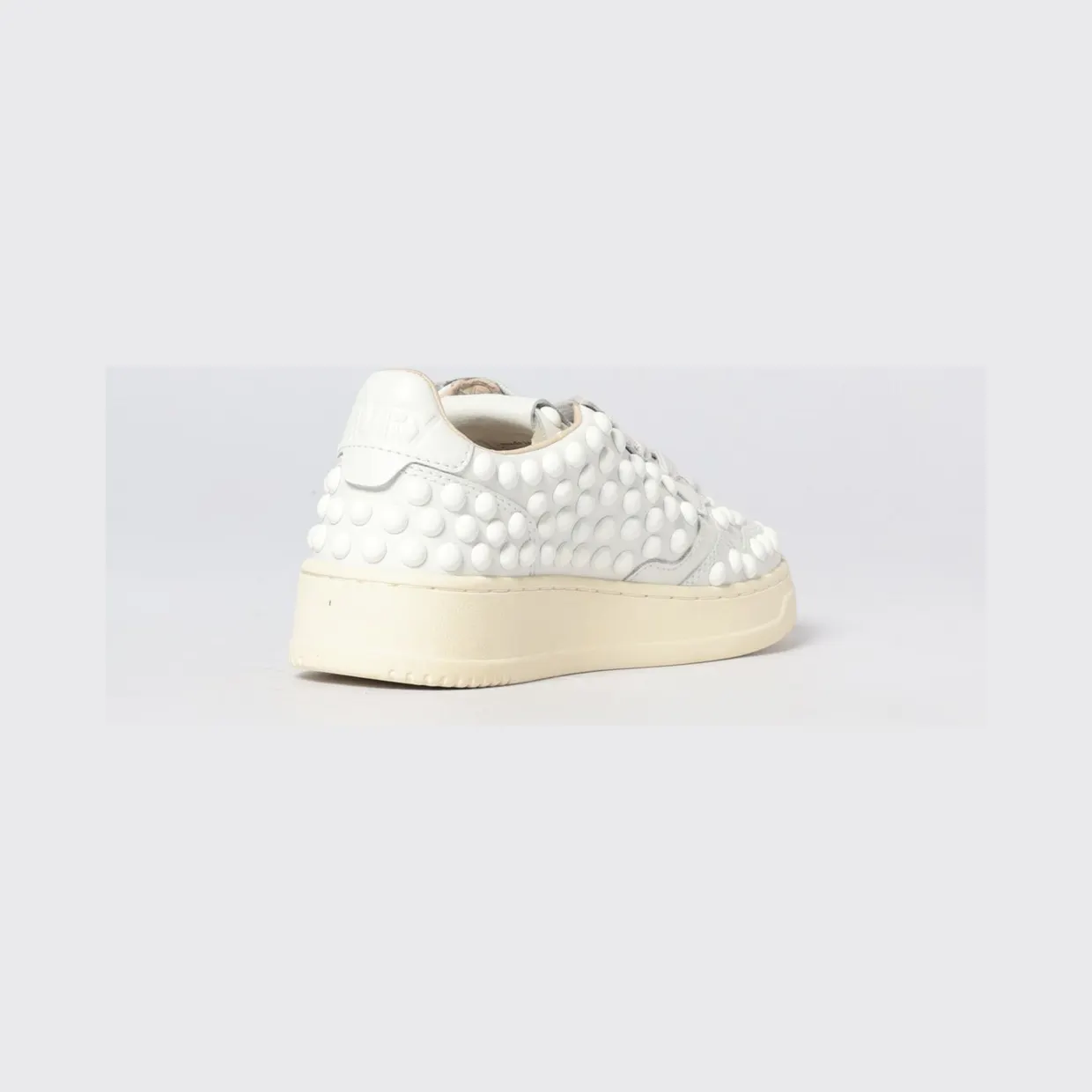 Autry Medalist Low Leather Sneakers with Studs White (AULWPH01) (2)
