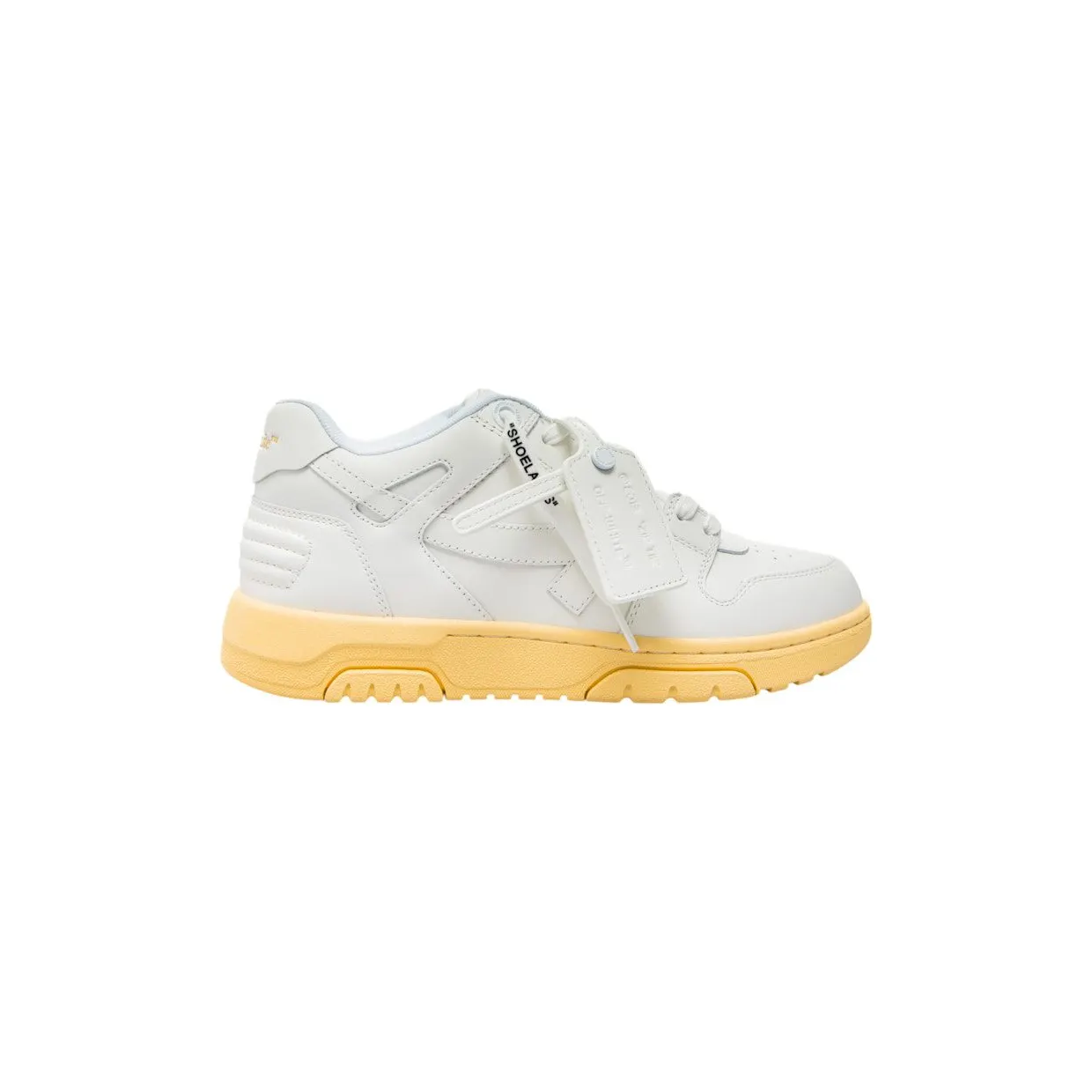 OFF-WHITE Out Of Office OOO Low Tops White Yellow (OMIA189F23LEA0010101)