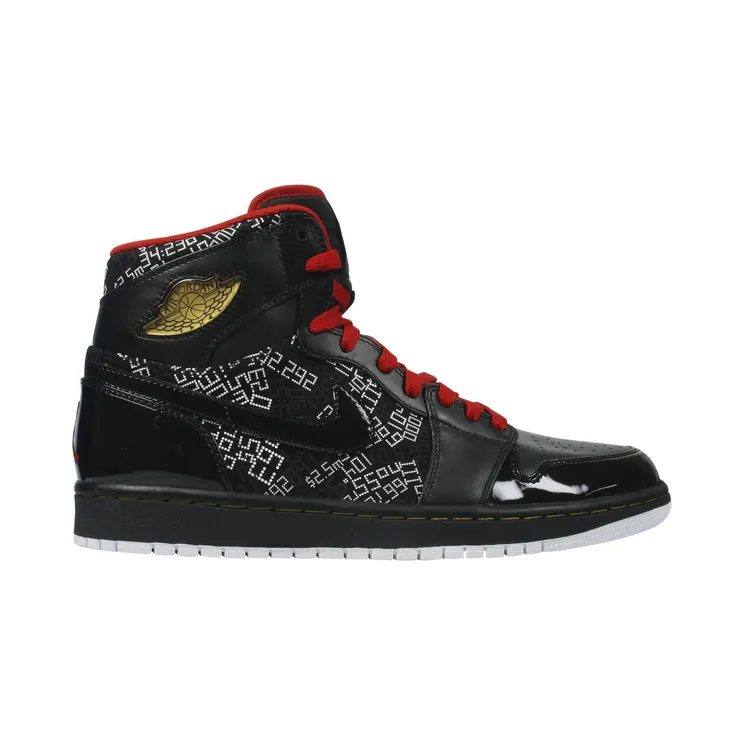 Air Jordan 1 High Hof ‘Hall Of Fame’ Black/Varsity Red-Wht-Mtllc Gld (371498-012)
