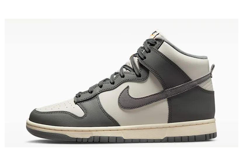 Nike Dunk High Vintage “Light Bone / Coconut Milk / Alpha Orange / Tumbled Grey” (DM0582-001)