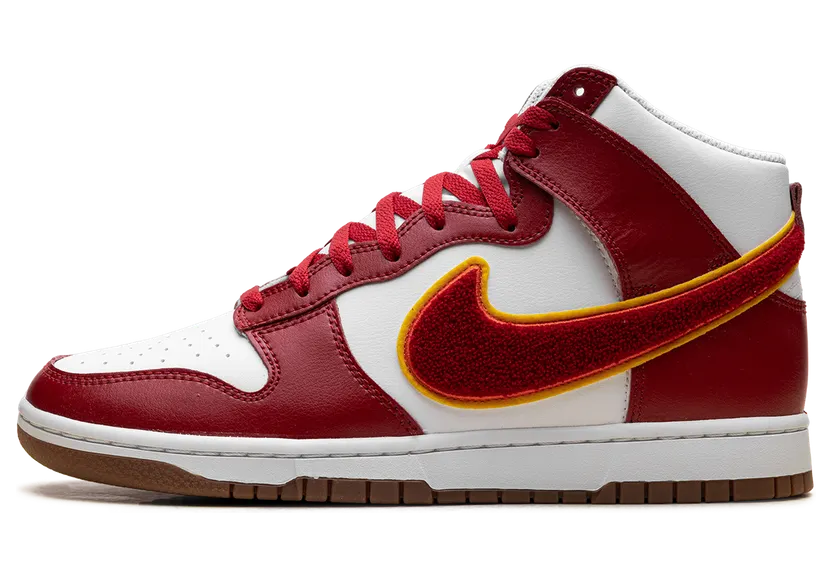 Nike Dunk High “Chenille Swoosh White Gym Red” (DR8805-101)