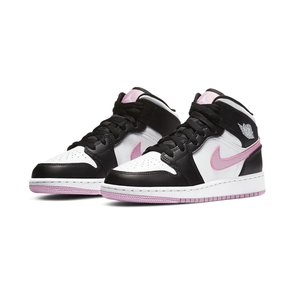 Jordan 1 Mid White Black Light Arctic Pink (GS) White/Black-Light Arctic Pink (555112-103)