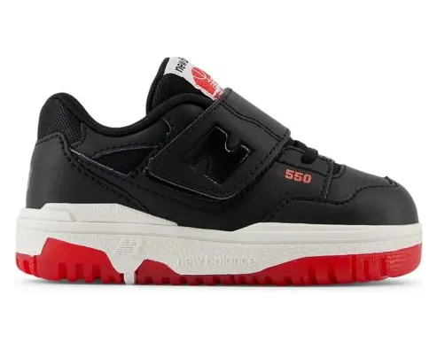 New Balance 550 HOOK & LOOP “Black / Team Red” (IHB550KB)
