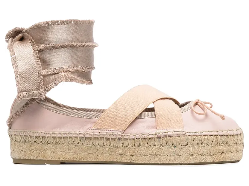 Red(V) Espadrille pumps met enkelbandje “Pink” (QS0F01PAQ)