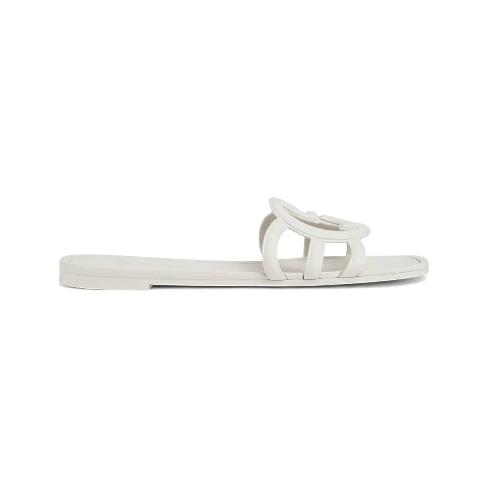 Gucci Interlocking G Slide Sandal White Rubber (‎780307 J8700 9022)