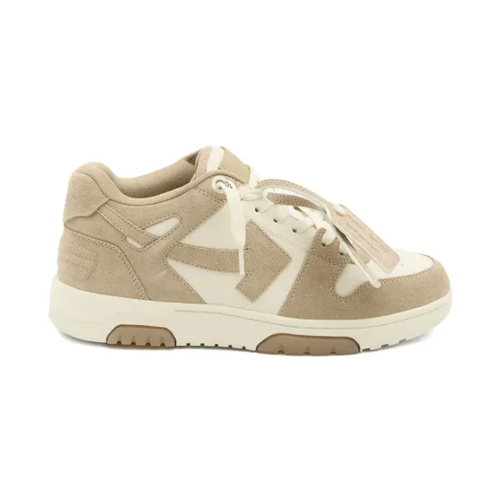 OFF-WHITE Out Of Office OOO Low Tops Beige Natural Suede (OMIA189F25LEA0046160)