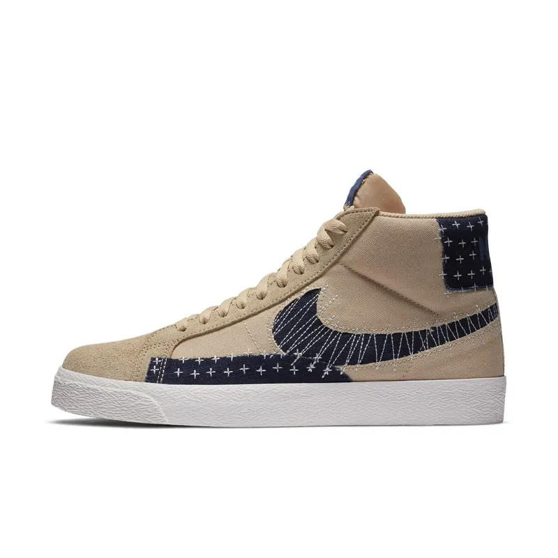 Nike SB Zoom Blazer Mid Sashiko Sesame Sesame/Mystic Navy-Sail-Gum Light Brown (CT0715-200)