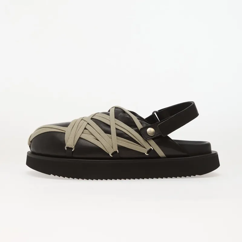 Rick Owens Padded Megalace Platform Sandals Black Pearl