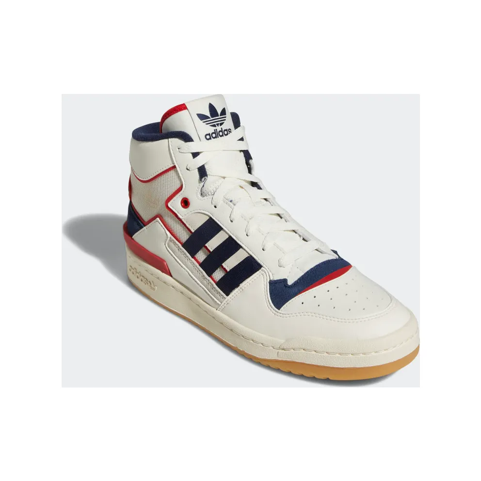 Adidas Forum Exhibit Mid Off White / Collegiate Navy / Scarlet (HQ1482)